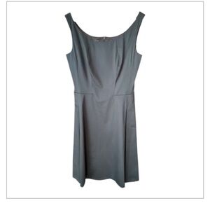 Lafayette 148 New York Navy Sleeveless Bateau Blend Shift Dress Size 8 Classic